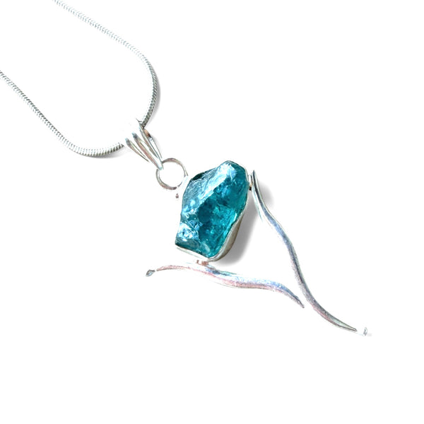 Neon Apetite Rough Cut Sterling Silver Vortex Pendant
