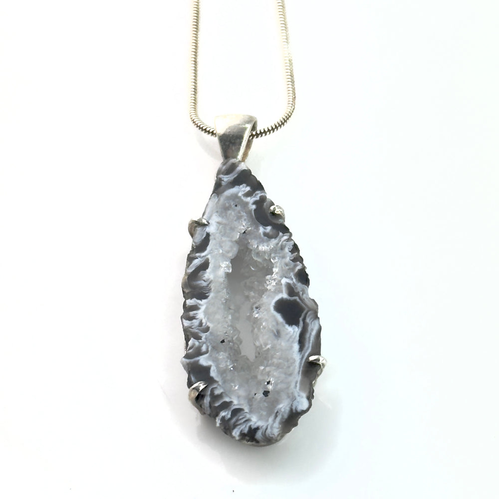 Agate Drusy Sterling Silver Pendant