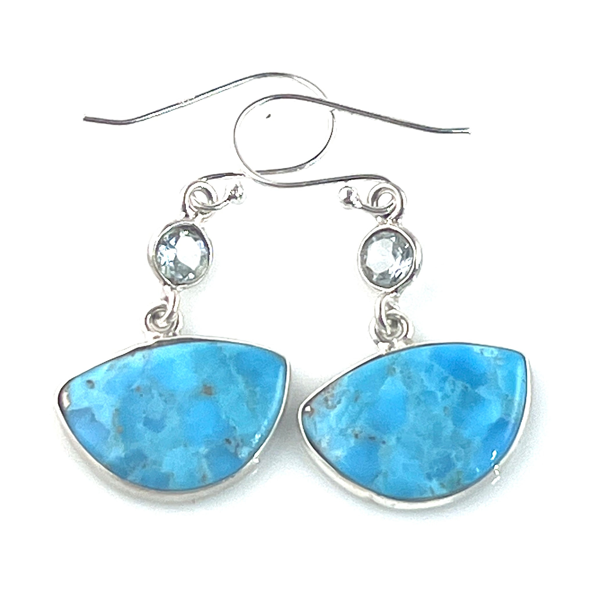 Blue Topaz & Turquoise Sterling Silver Earrings - Keja Designs Jewelry