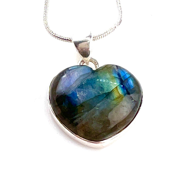Labradorite Sterling Silver Heart Pendant - Keja Designs Jewelry