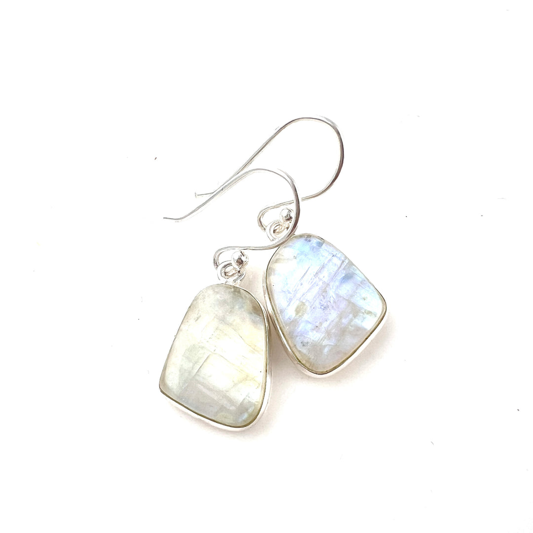Moonstone Sterling Silver Free Form Earrings - Keja Designs Jewelry
