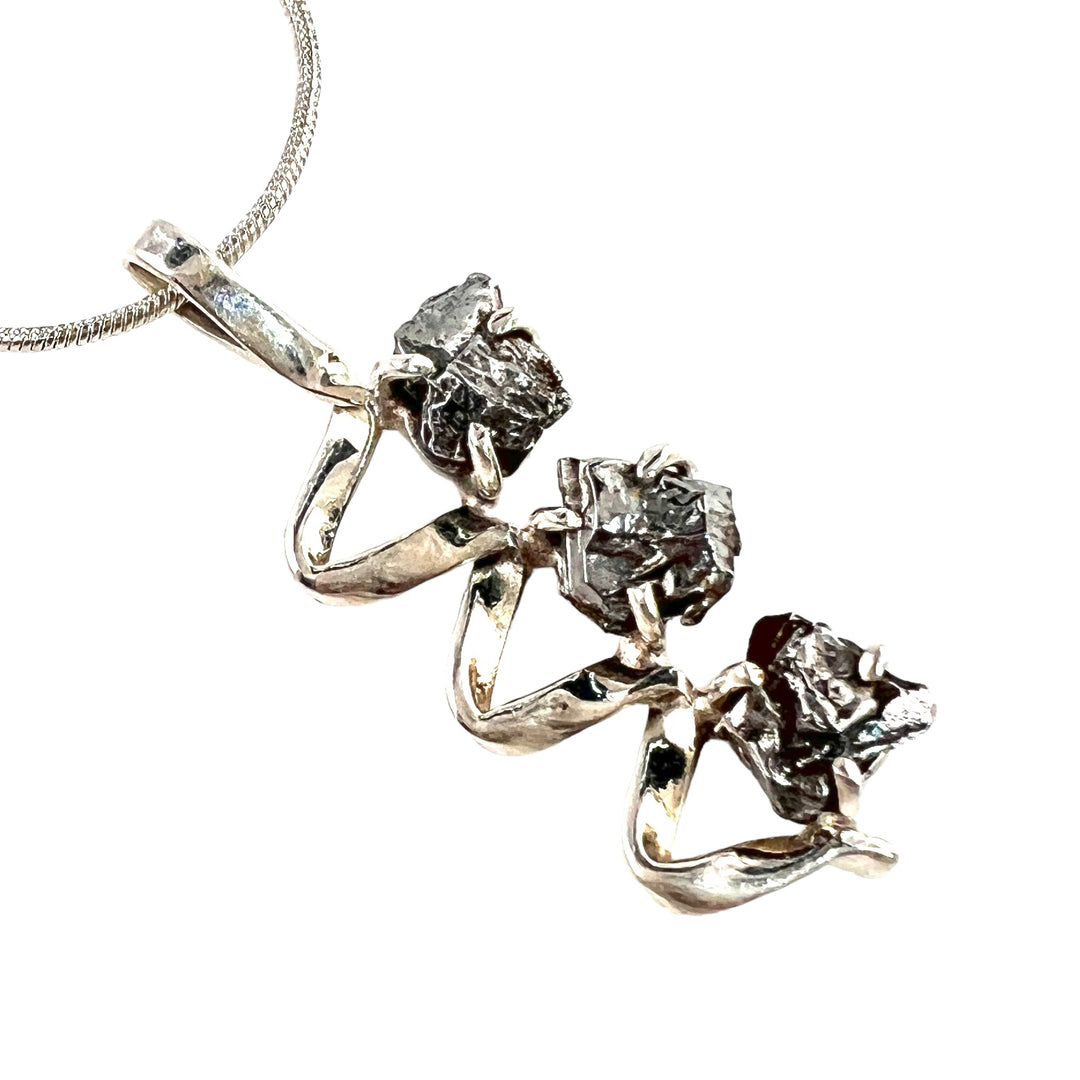 Campo de Cielo Meteorite Sterling Silver Ribbon Pendant - Keja Designs Jewelry