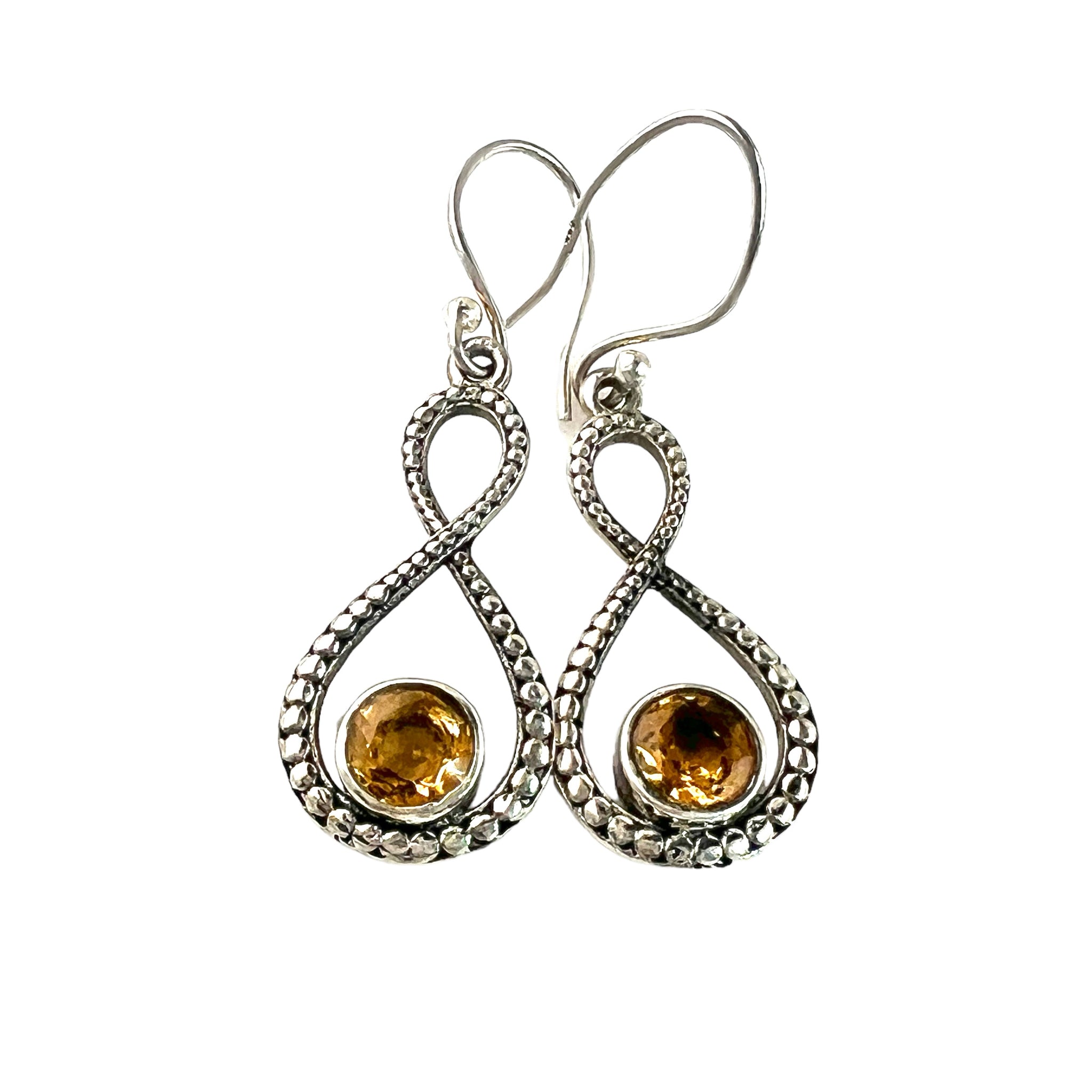 Citrine Sterling Silver Infinity Earrings - Keja Designs Jewelry