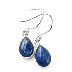 Kyanite Sterling Silver Pear Earrings - Keja Designs Jewelry