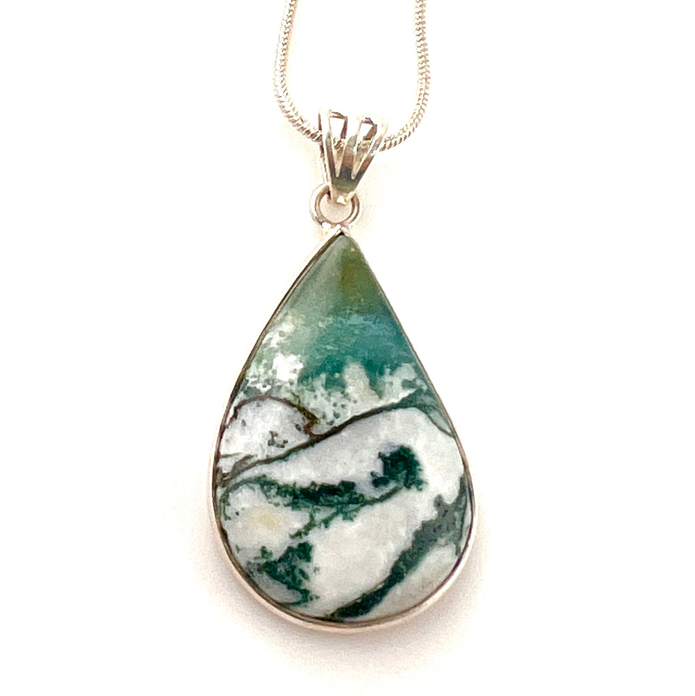 Aquaprase Pear Shaped Sterling Silver Pendant - Keja Designs Jewelry