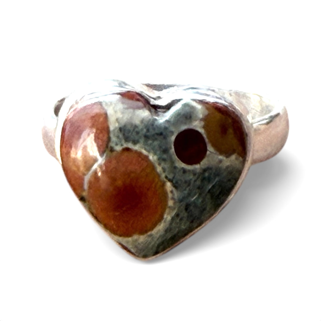 Peanut Obsidian  Sterling Silver Heart Ring - Keja Designs Jewelry