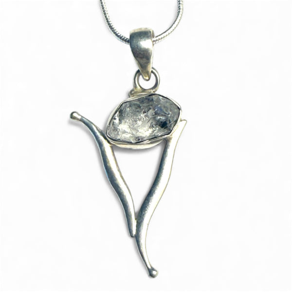 Herkimer Diamond Sterling Silver Vortex Pendant