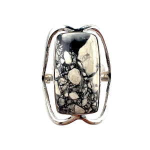 Maligano Jasper Sterling Silver Open Ring - Keja Designs Jewelry