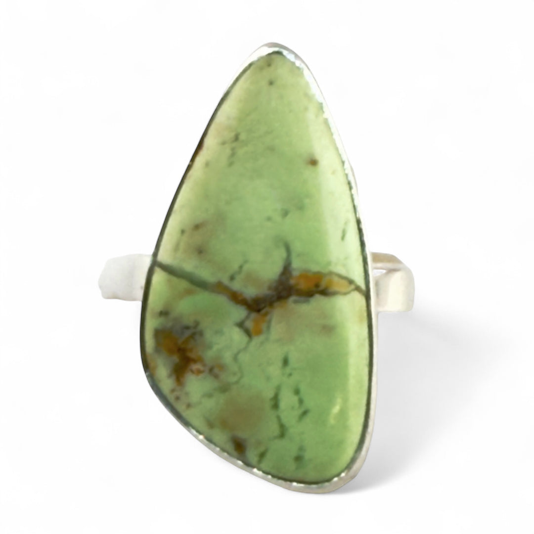 Lemon Chrysoprase Fancy Cut Adjustable Sterling Silver Ring - Keja Designs Jewelry