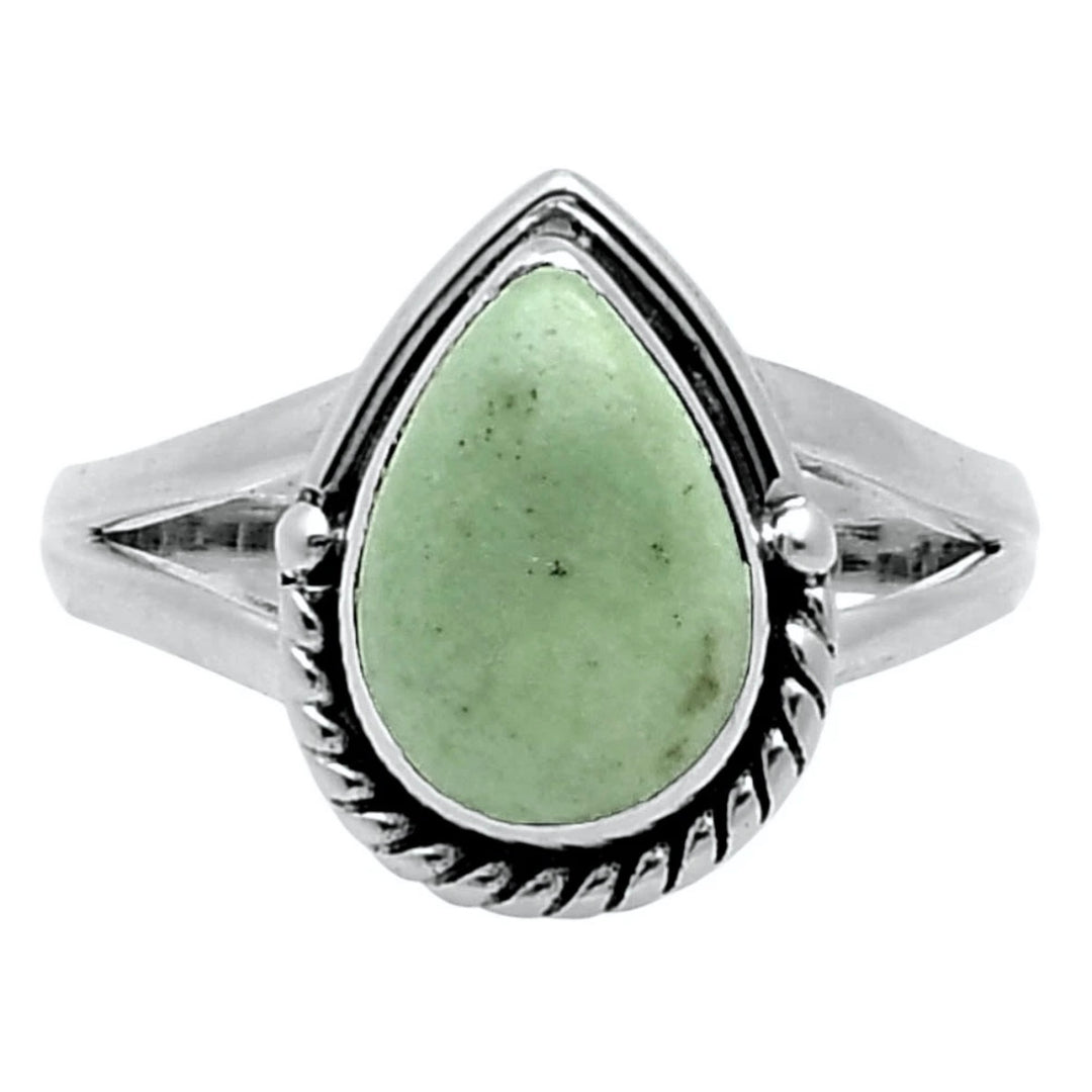 Variscite Sterling Silver Pear Cut Ring - Keja Designs Jewelry
