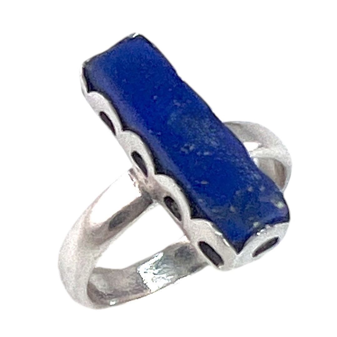 Lapis Sterling Silver Sleek Tablet Ring - Keja Designs Jewelry