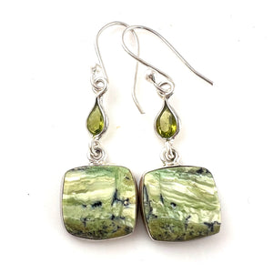 Imperial Opal & Peridot Sterling Silver Earrings