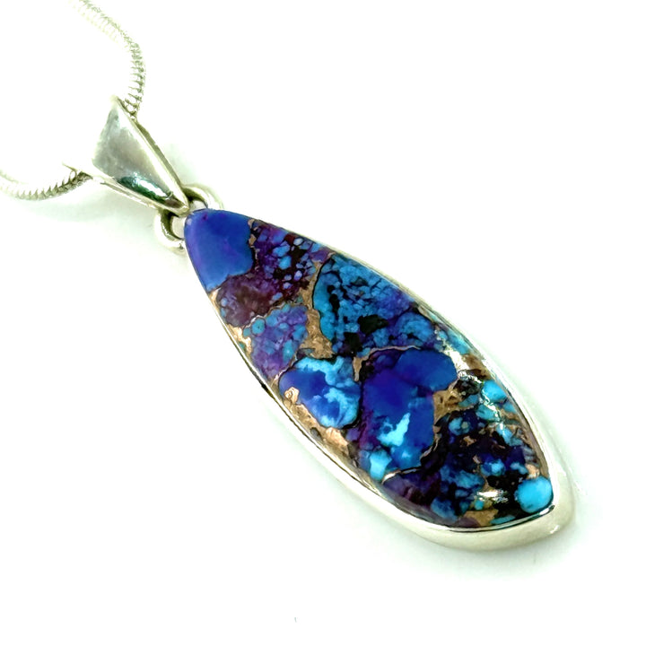 Purple Turquoise Sterling Silver Fancy Cut Pendant - Keja Designs Jewelry