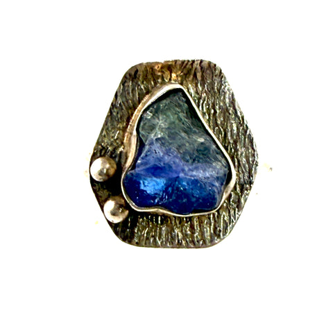 Moonstone Rough Sterling Silver Ring