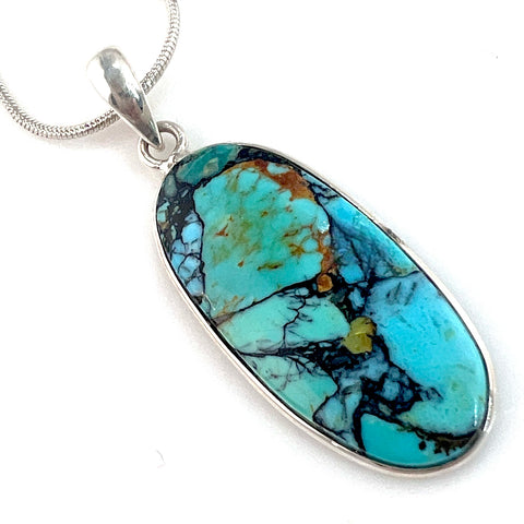 Turquoise Sterling Silver Oval Pendant