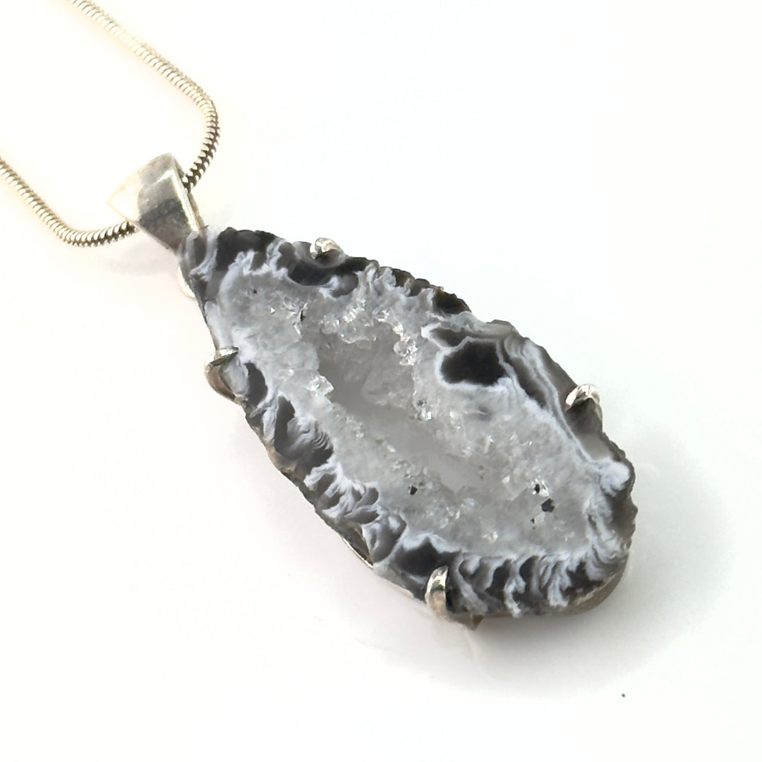 Agate Drusy Sterling Silver Pendant