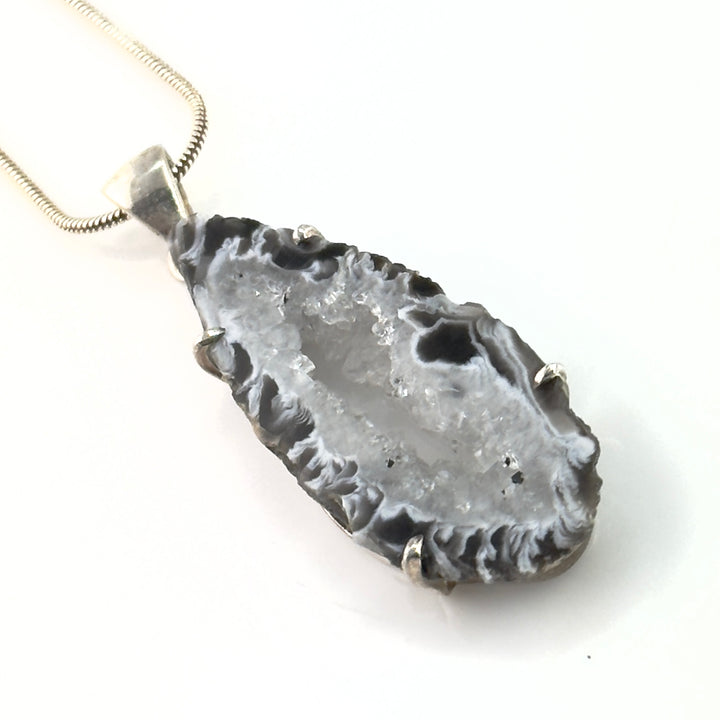 Agate Drusy Sterling Silver Pendant