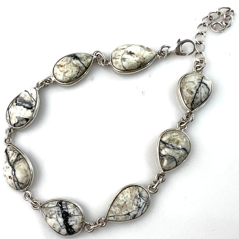 White Buffalo Sterling Silver Bracelet