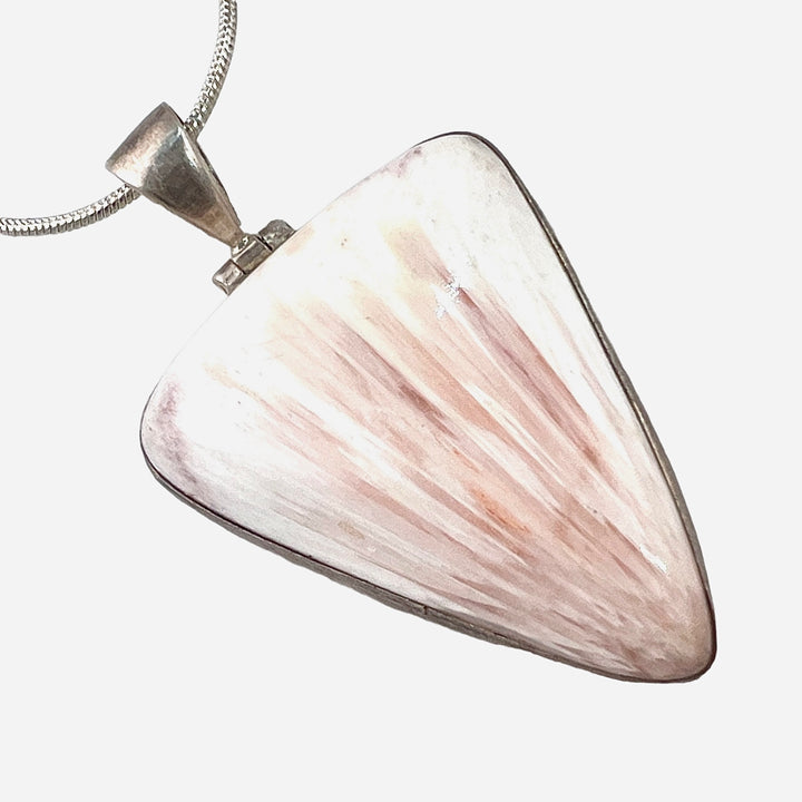 Peach Scolecite Sterling Silver Pendant - Keja Designs Jewelry