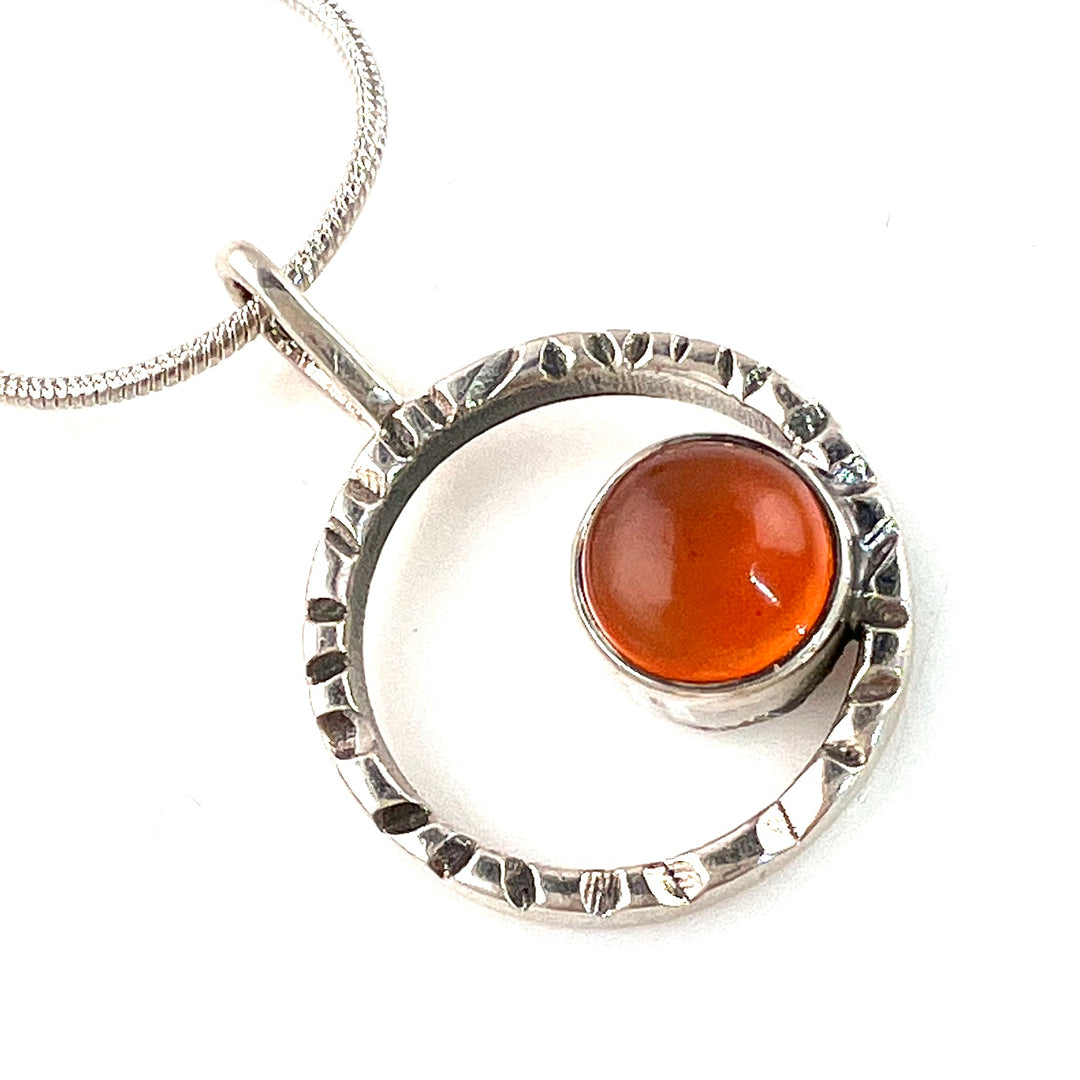 Carnelian Sterling Silver Pendant - Keja Designs Jewelry