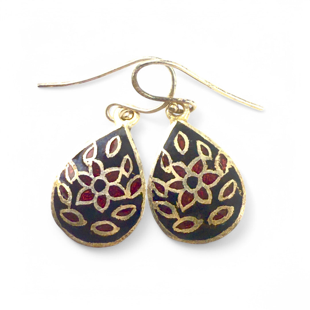 Enameled Sterling Silver Earrings - Keja Designs Jewelry