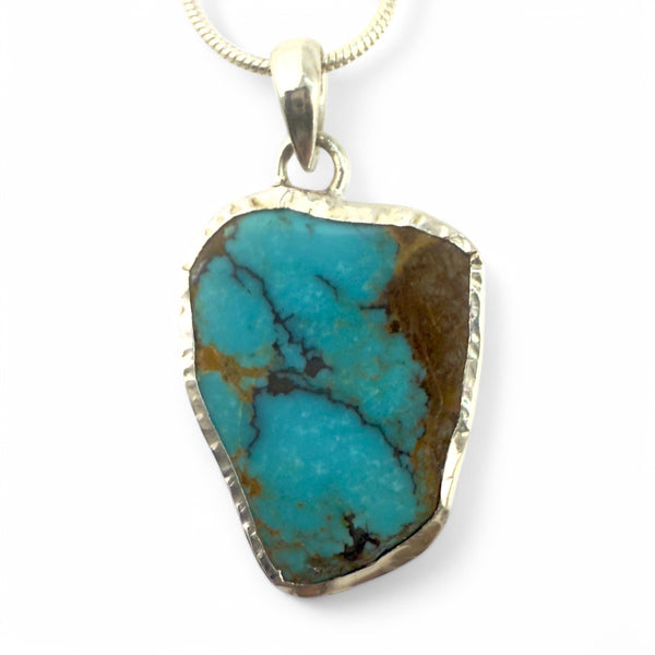 Turquoise Sterling Silver Slice Pendant
