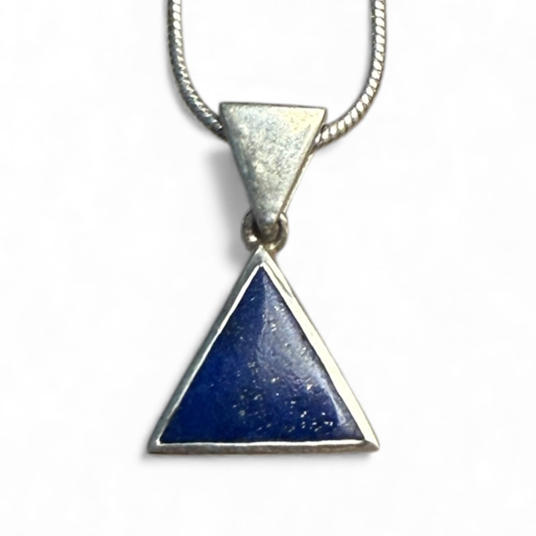 Lapis Sterling Silver Trillion Pendant - Keja Designs Jewelry