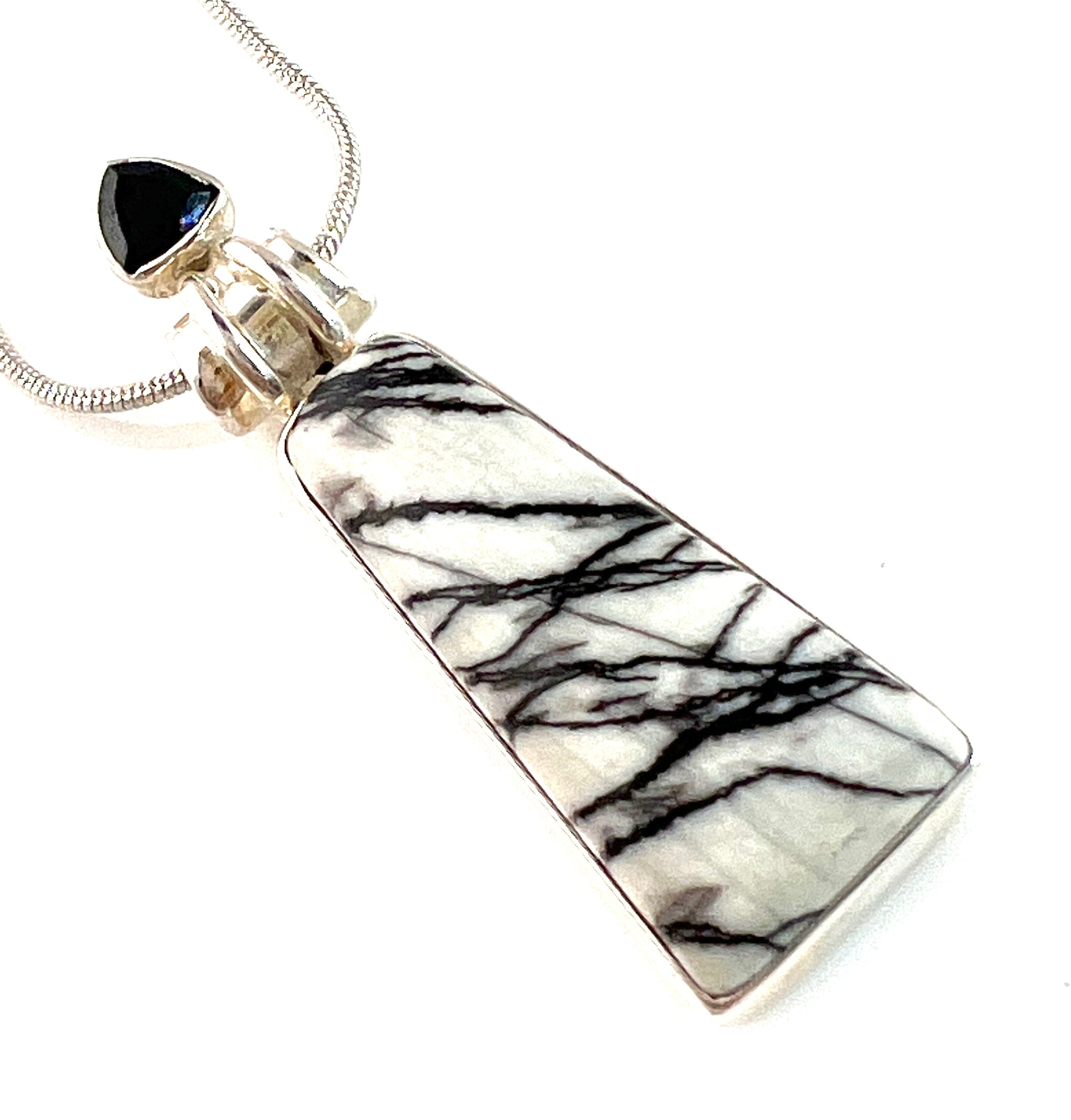 Zebra Jasper  & Onyx Pendant - Keja Designs Jewelry