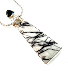 Zebra Jasper  & Onyx Pendant - Keja Designs Jewelry