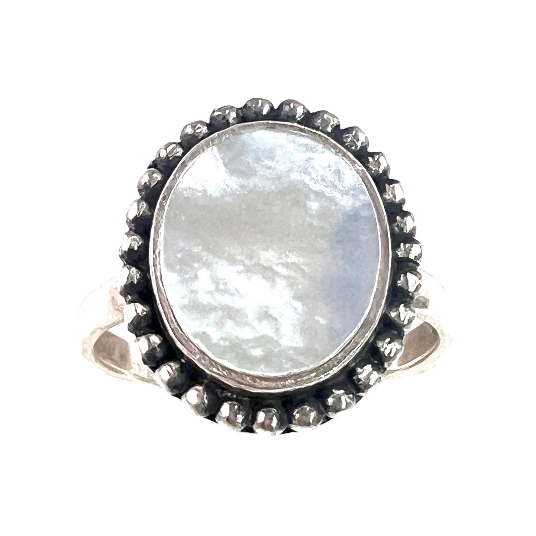 Mother of Pearl Sterling Silver Ring - Keja Designs Jewelry