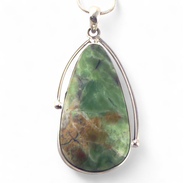 Chrome Chalcedony Sterling Silver Pear Cut Pendant - Keja Designs Jewelry
