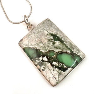 Variscite Sterling Silver Prominent Rectangular Pendant