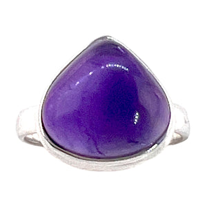 Amethyst Trillion Sterling Silver Ring