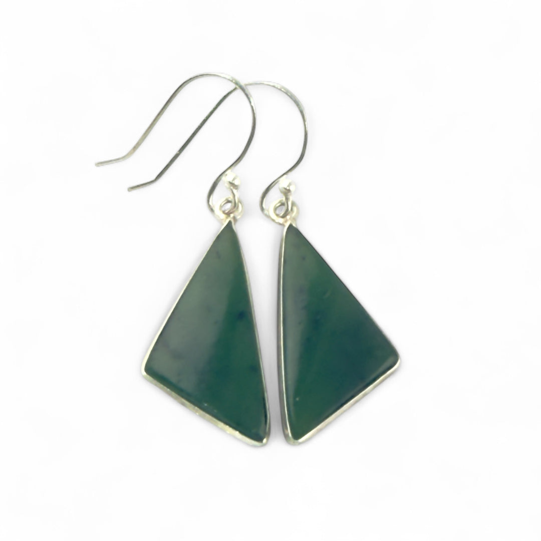 Nephrite Jade Sterling Silver Earrings - Keja Designs Jewelry