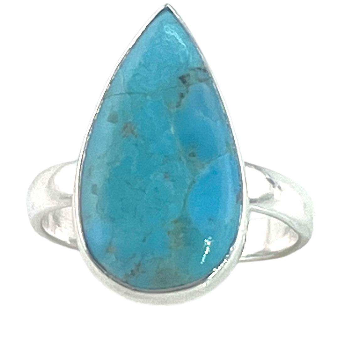 Turquoise Sterling Silver Pear Ring - Keja Designs Jewelry