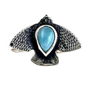 Larimar Sterling Silver Dove Ring - Keja Designs Jewelry