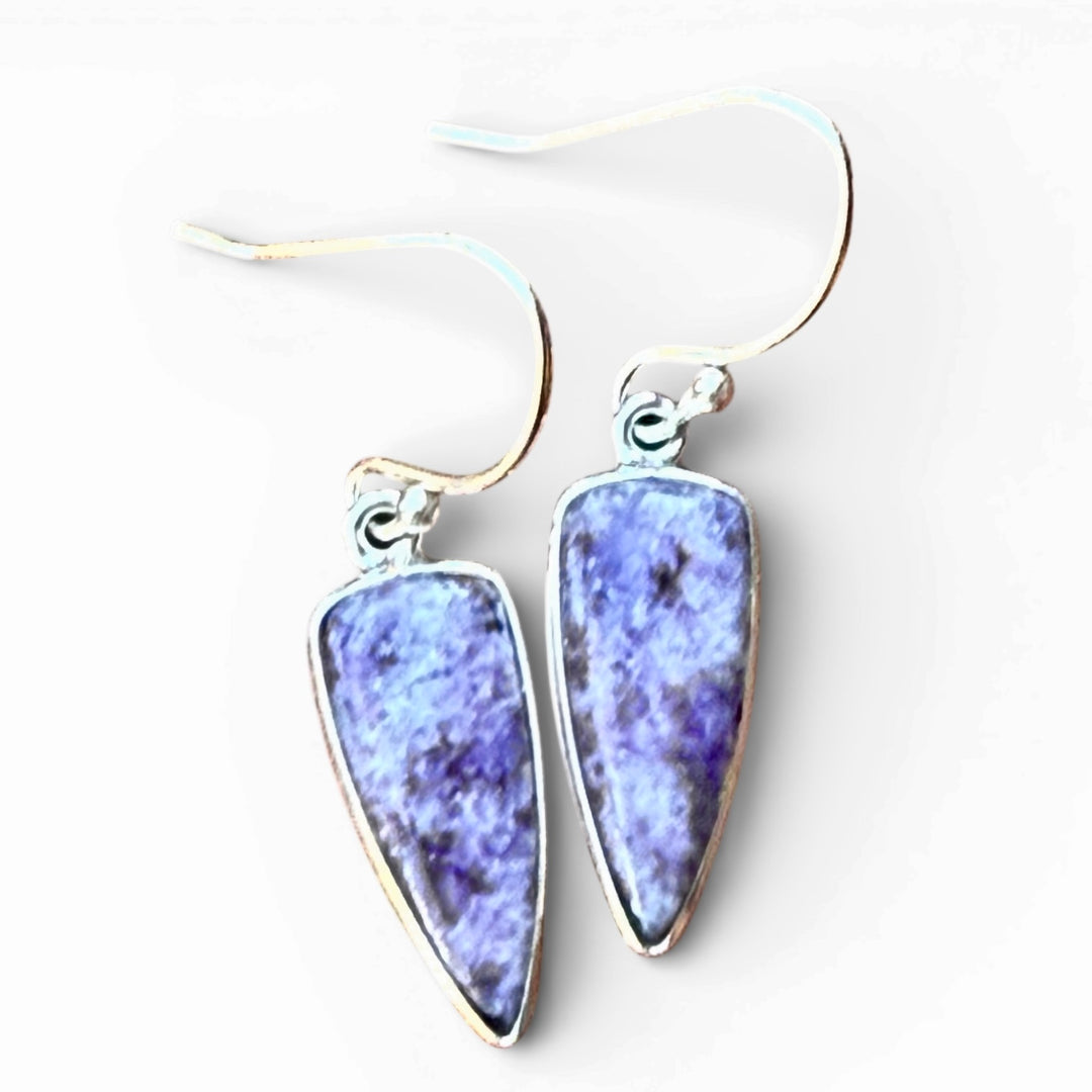 Lepidolite Sterling Silver Point Earring - Keja Designs Jewelry