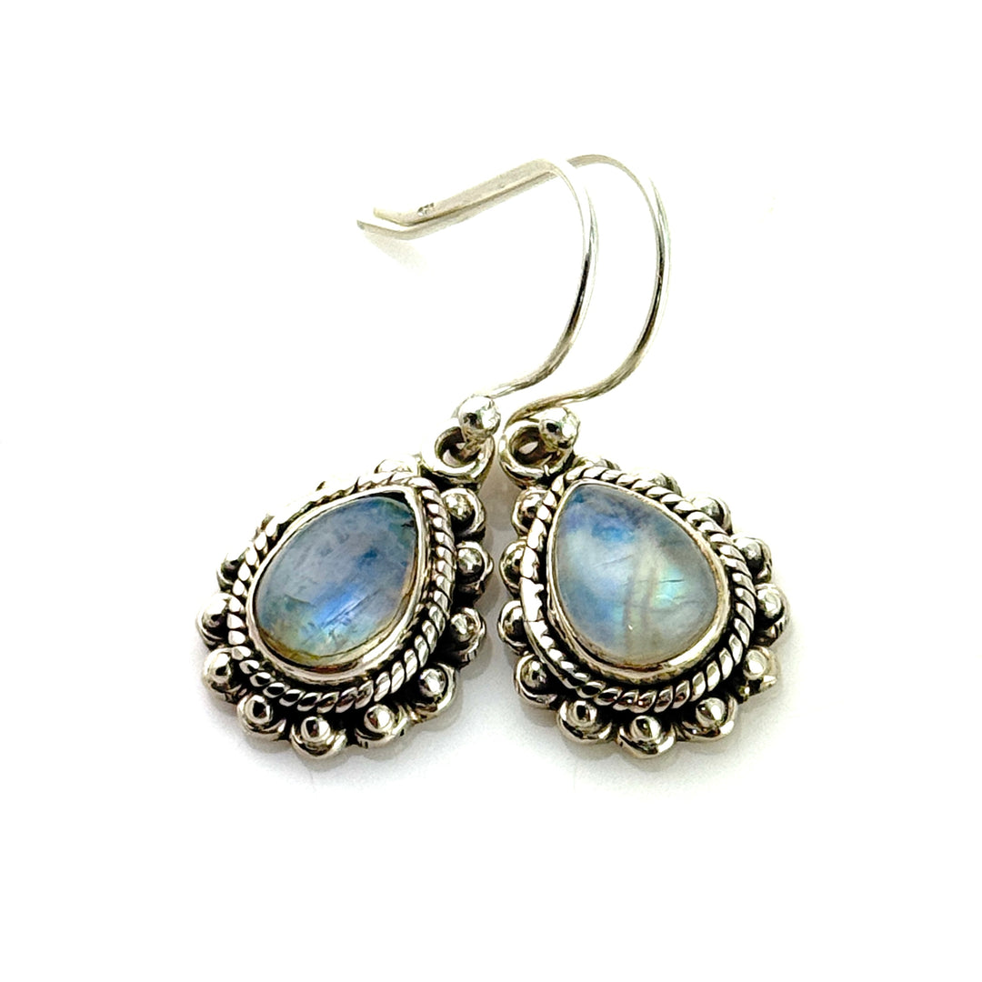 Moonstone Sterling Silver Pear Earrings - Keja Designs Jewelry