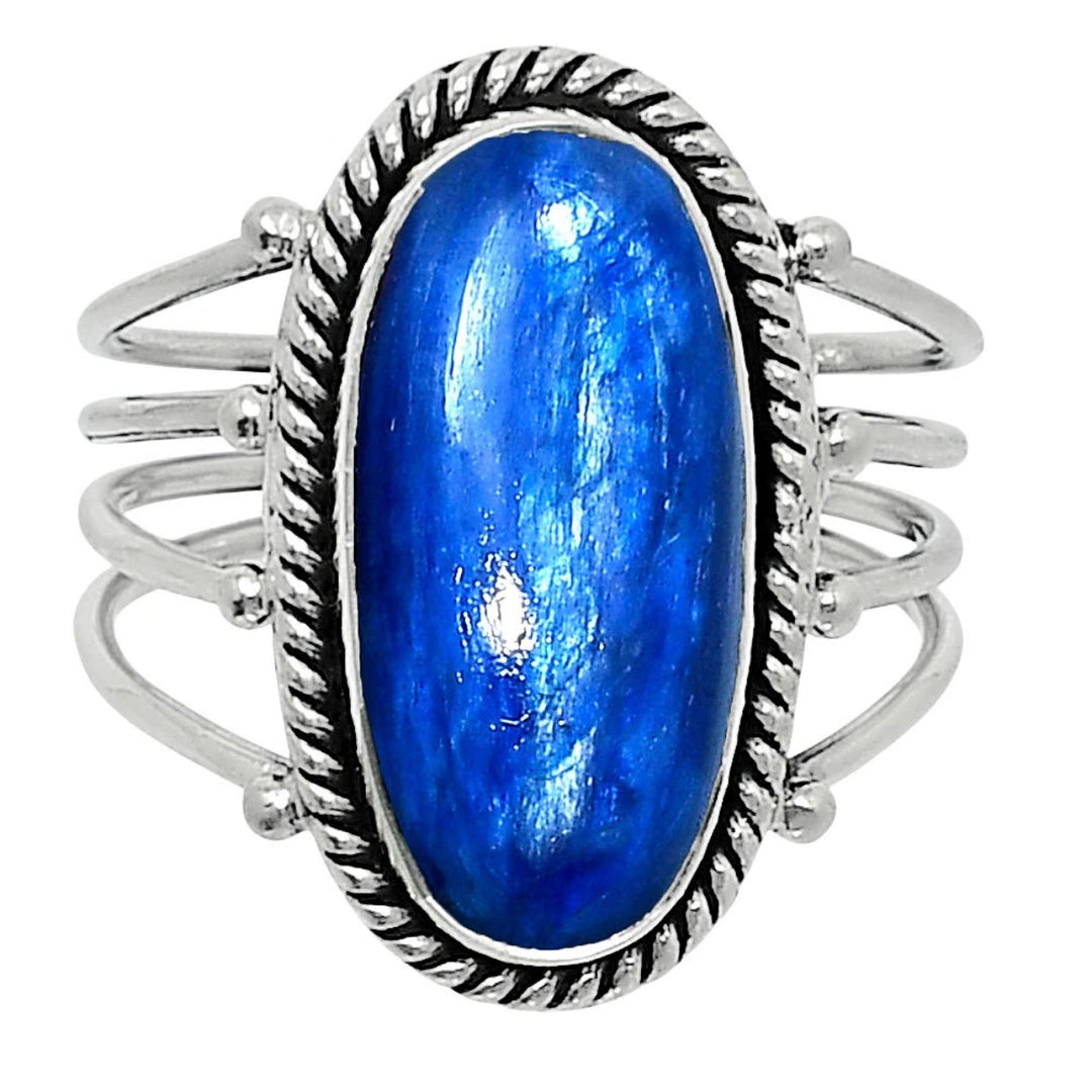 Kyanite Sterling Silver Oval Ring - Keja Designs Jewelry