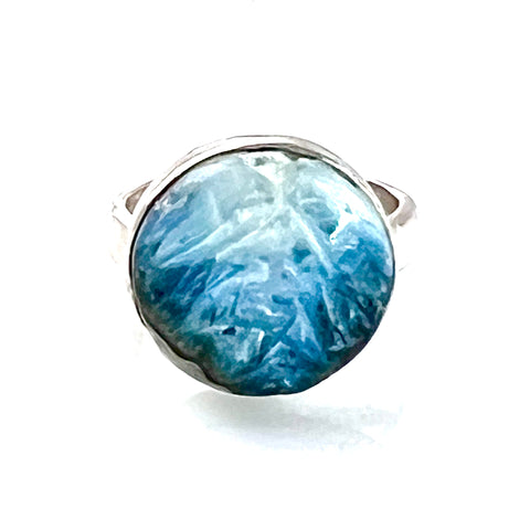 Glacierite Sterling Silver Round Ring