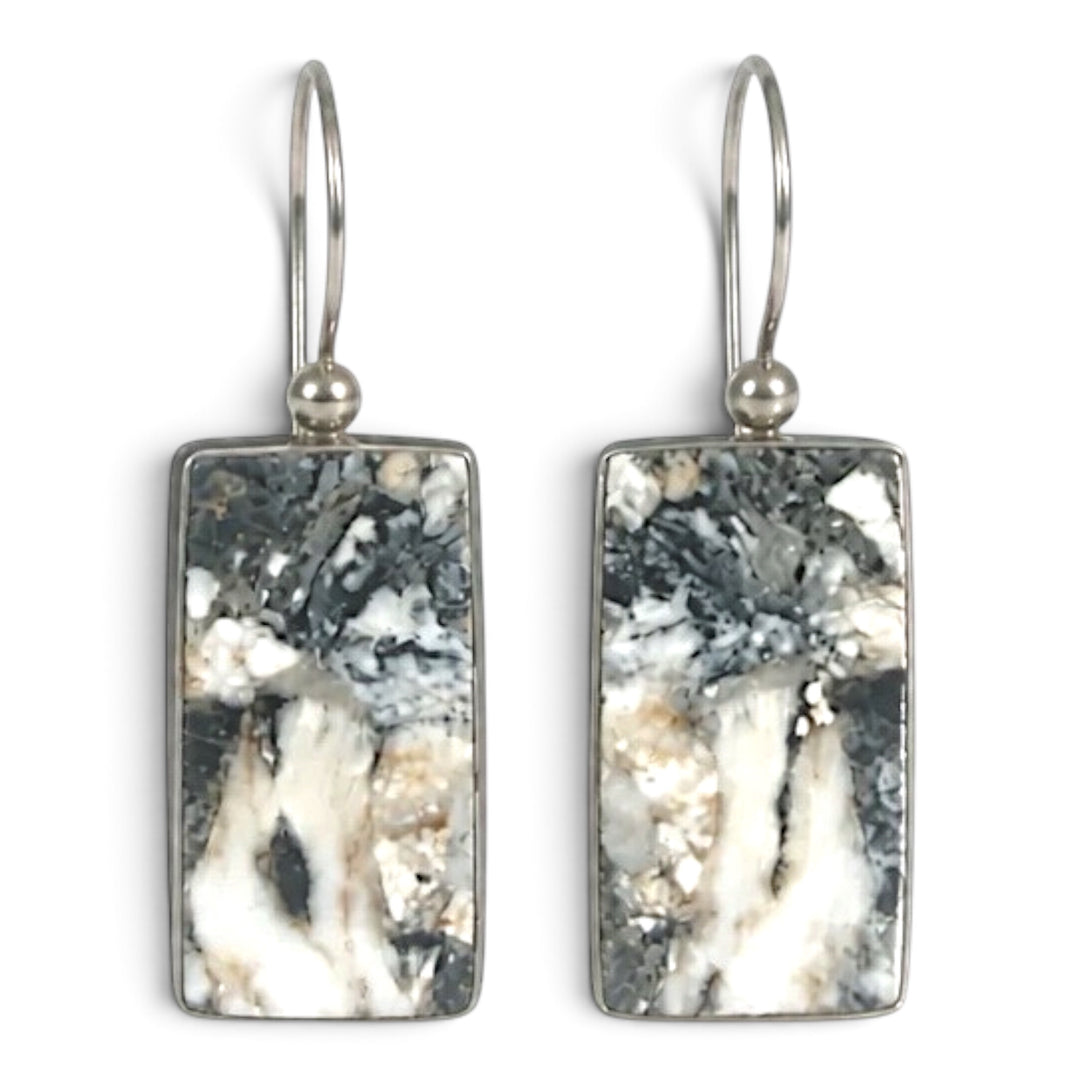White Buffalo Oversized Rectangular Earrings