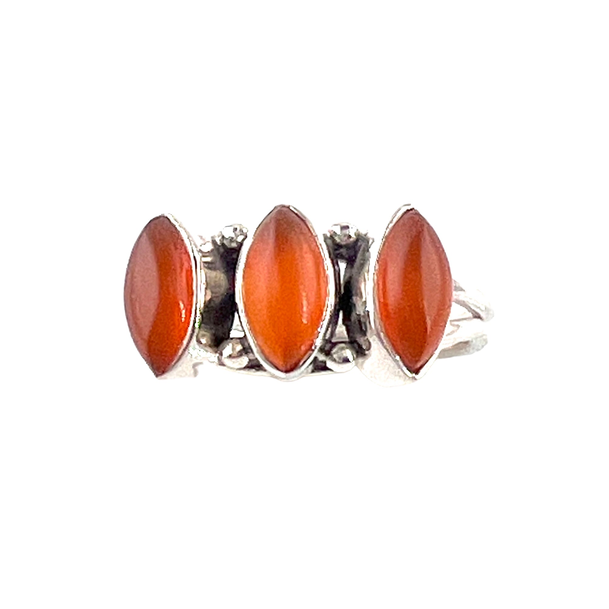 Carnelian Sterling Silver Marquise Ring - Keja Designs Jewelry