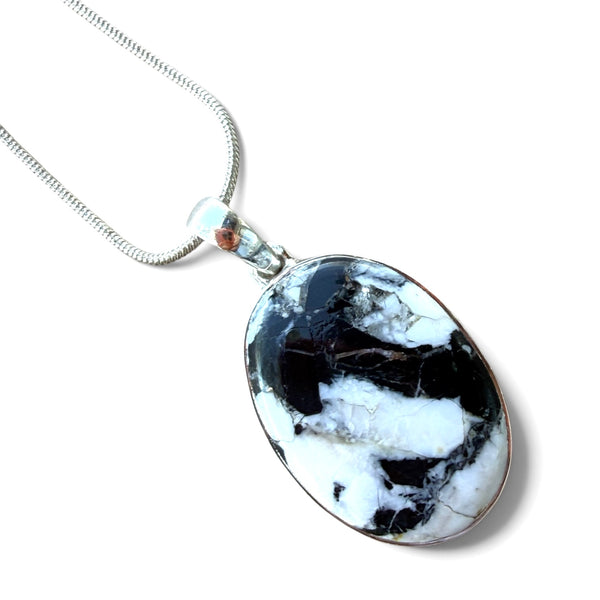 White Buffalo Sterling Silver Oval Shaped Pendant (Copy)