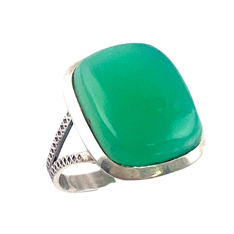 Chrysoprase Sterling Silver Ring