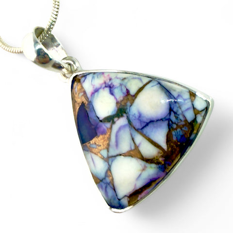 Kingman Dahlia Sterling Silver Trillion Pendant - Keja Designs Jewelry
