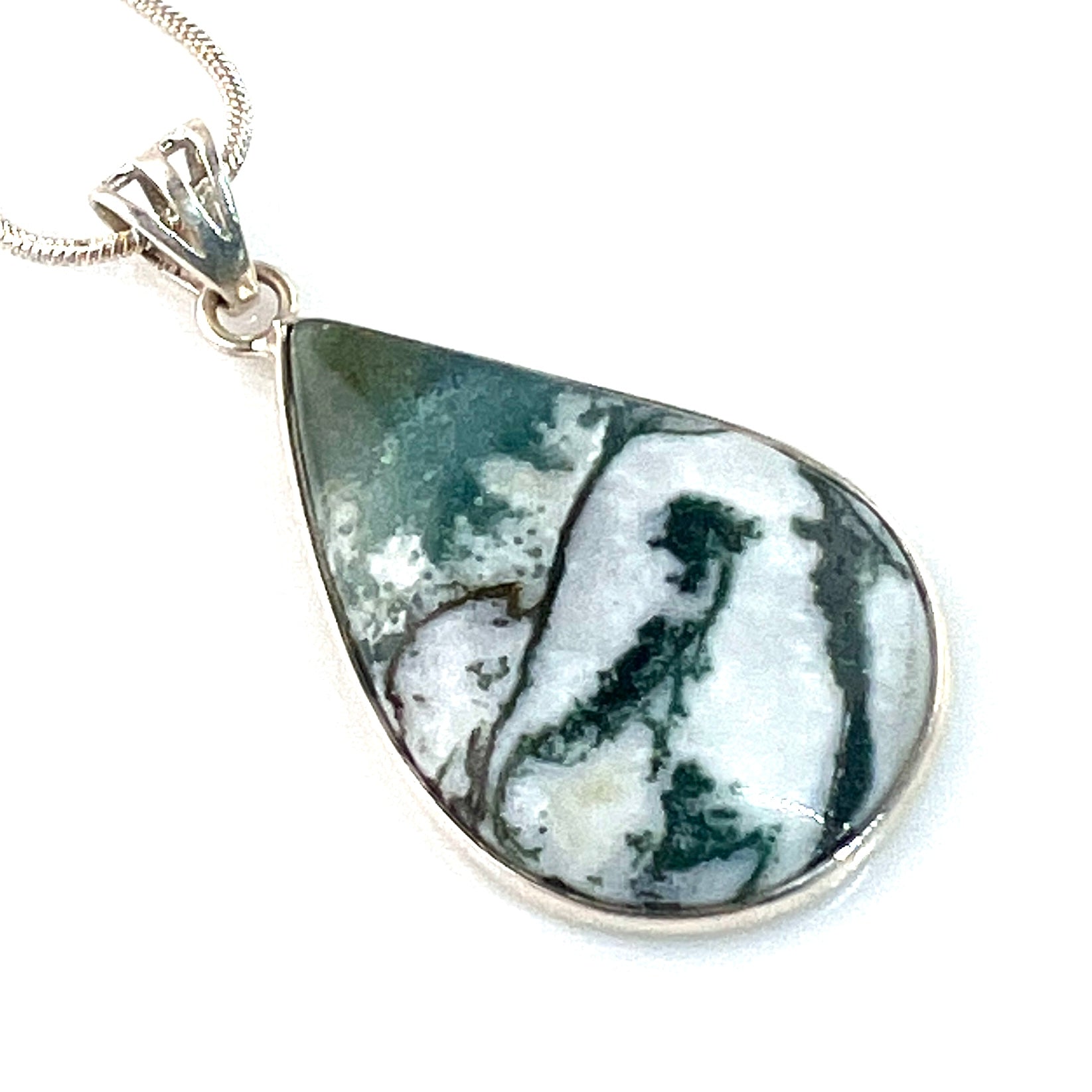 Aquaprase Pear Shaped Sterling Silver Pendant - Keja Designs Jewelry
