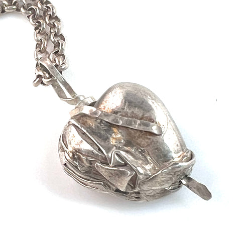 Wrapped in My Love Heart Fine Silver Pendant - Keja Designs Jewelry