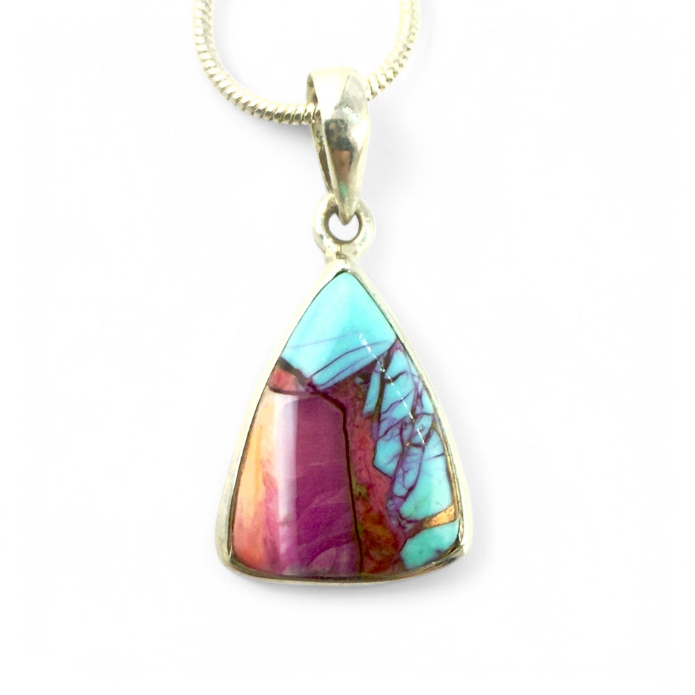 Kingman Dahlia Sterling Silver Petite Trillion Pendant - Keja Designs Jewelry