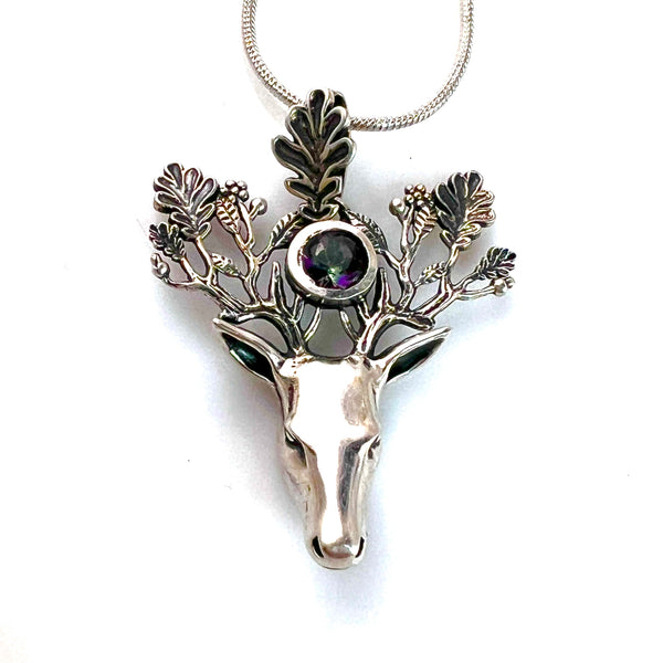 Mystic Topaz Sterling Silver Deer Pendant - Keja Designs Jewelry