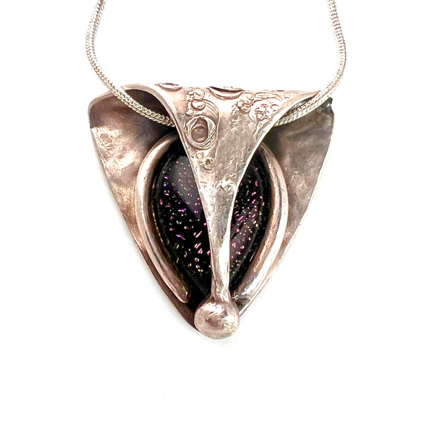 Dichroic Glass Pure Silver Pendant - Keja Designs Jewelry